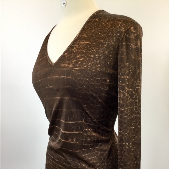 New York & Co Multi Brown Shirt Size M (B-72) - Picture 3 of 5